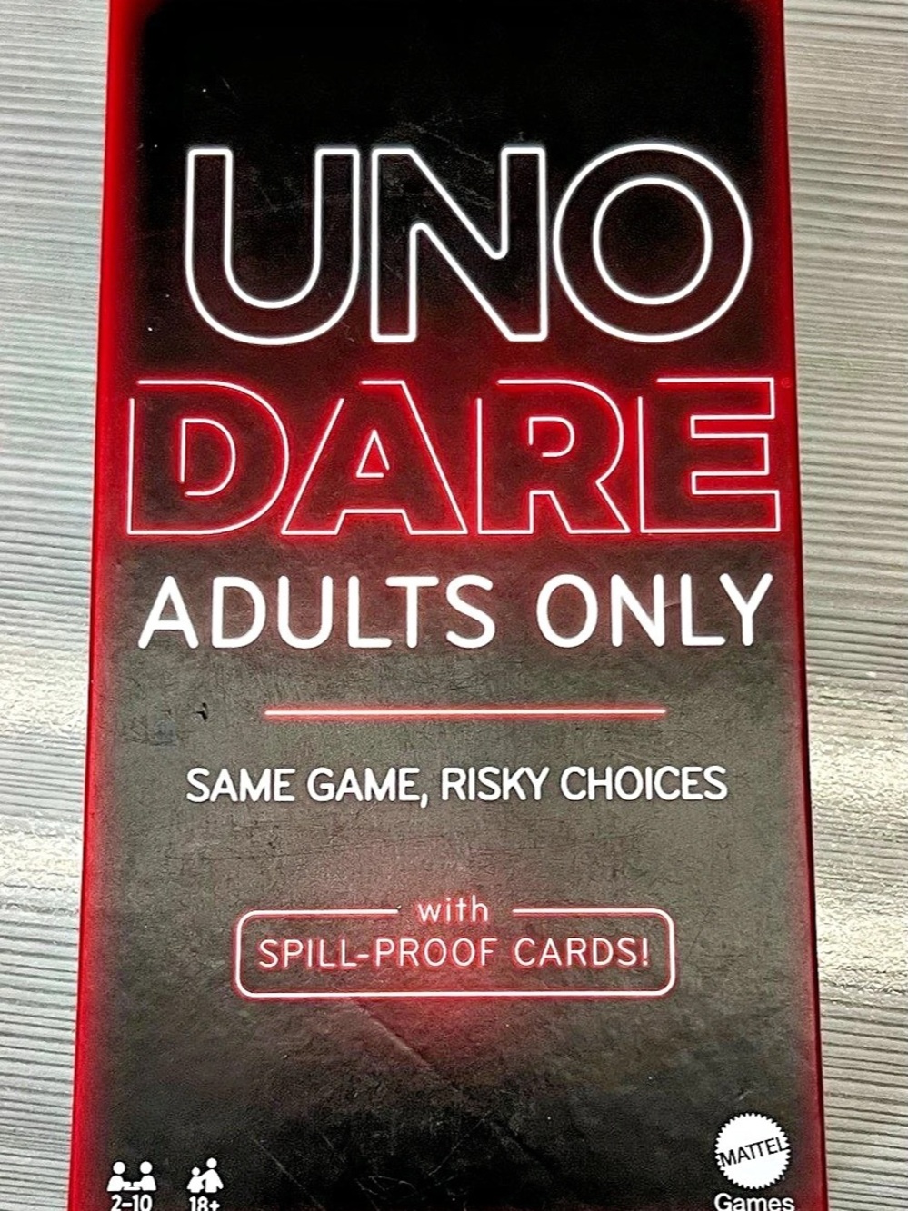 Mattel UNO Dare Adults Only Card Game Black & Red